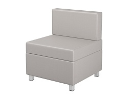 Кресло модульное на металлокаркасе 600х610х425/720 мм 790.1-С (обивка - экокожа серый, м/к квадратная труба)