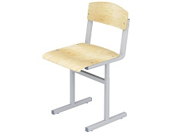 Стул школьный ученический 4-6 г/р регулируемый (фанера, м/к серый, квадратная труба)