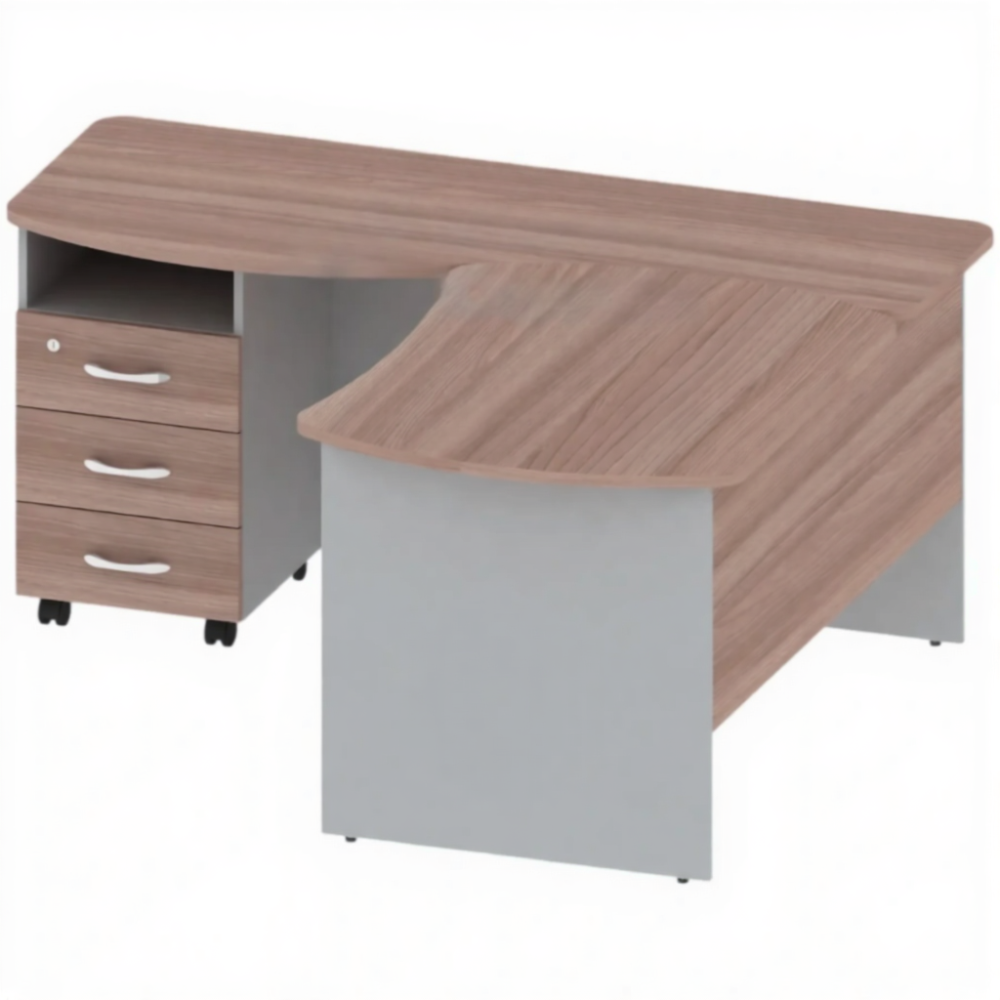 Стол угловой с тумбой левосторонний ОФ-СТ-104-1