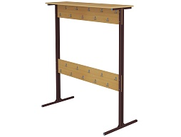 Вешалка напольная двухсторонняя на 20 мест ВШЛп2.20-КЧ.Б (бук "Бавария", м/к коричневый, квадратная труба)