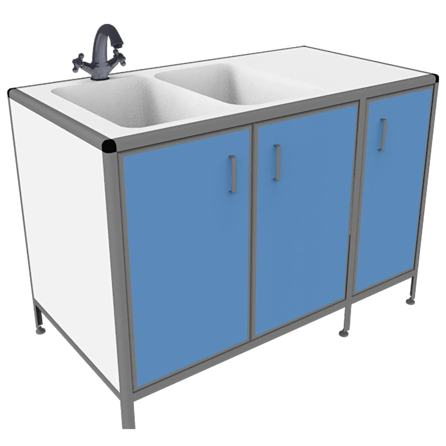 Стол-мойка лабораторная MED 13.005al (белый)