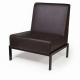 Диван-кресло ДО-3/1 (кожзам Эконом коричневый, каркас черный)