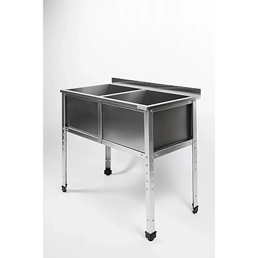 Ванна моечная двухсекционная с бортом ВМС-2/8-Б-ЭЦ