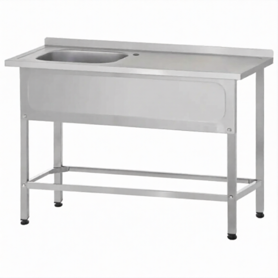 Ванна с рабочей поверх. РПЦн  860х1200х600 левое м/о 500, борт, экран (ножка проф.)