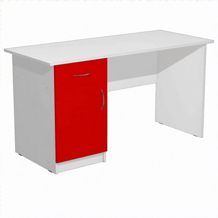 Стол рабочий с тумбой СрТ-2.1 (ЛДСП белый)
