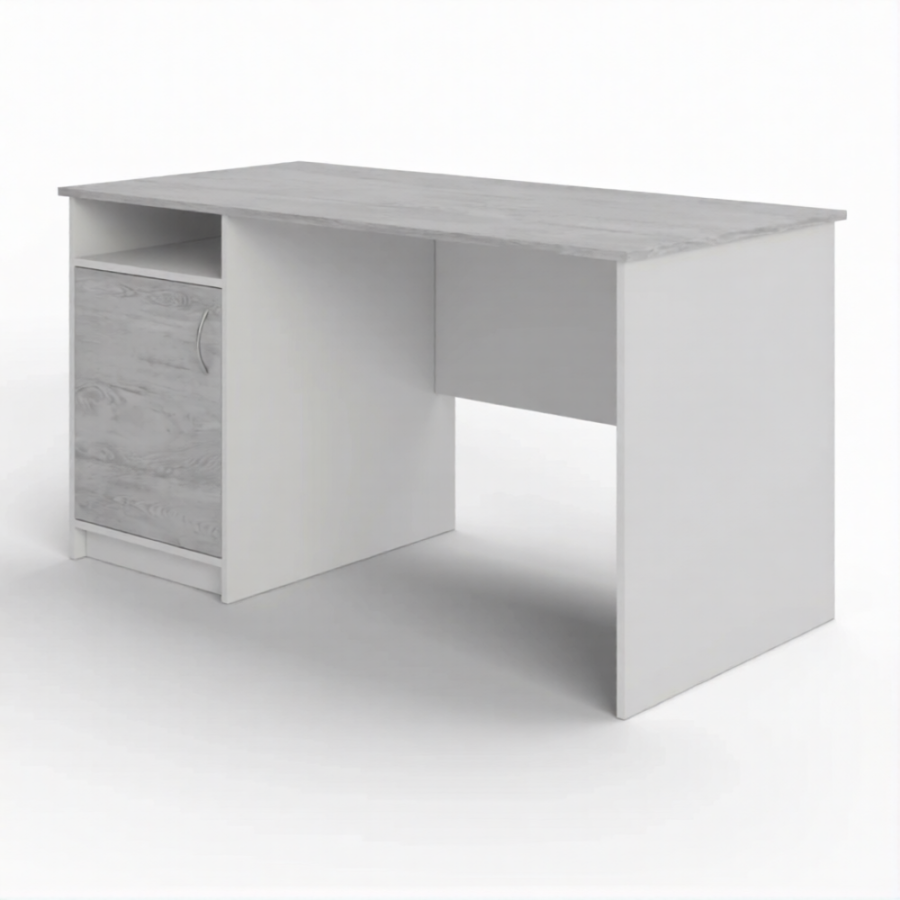 Стол рабочий СрТ-11 (1600х700х750) с тумбой (корпус ЛДСП белый, столешница ЛДСП дуб канадский)