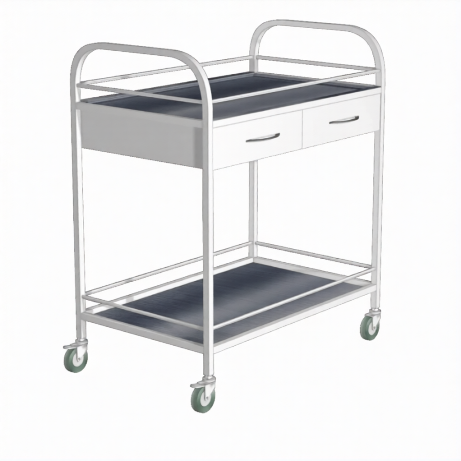 Стол манипуляционный с ограждением (ящик) СИо-2я (каркас белый)