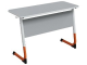 Стол 2-местный школьный 5-7 г/р "Альтер" регулируемый (серый, м/к белый/оранжевый)
