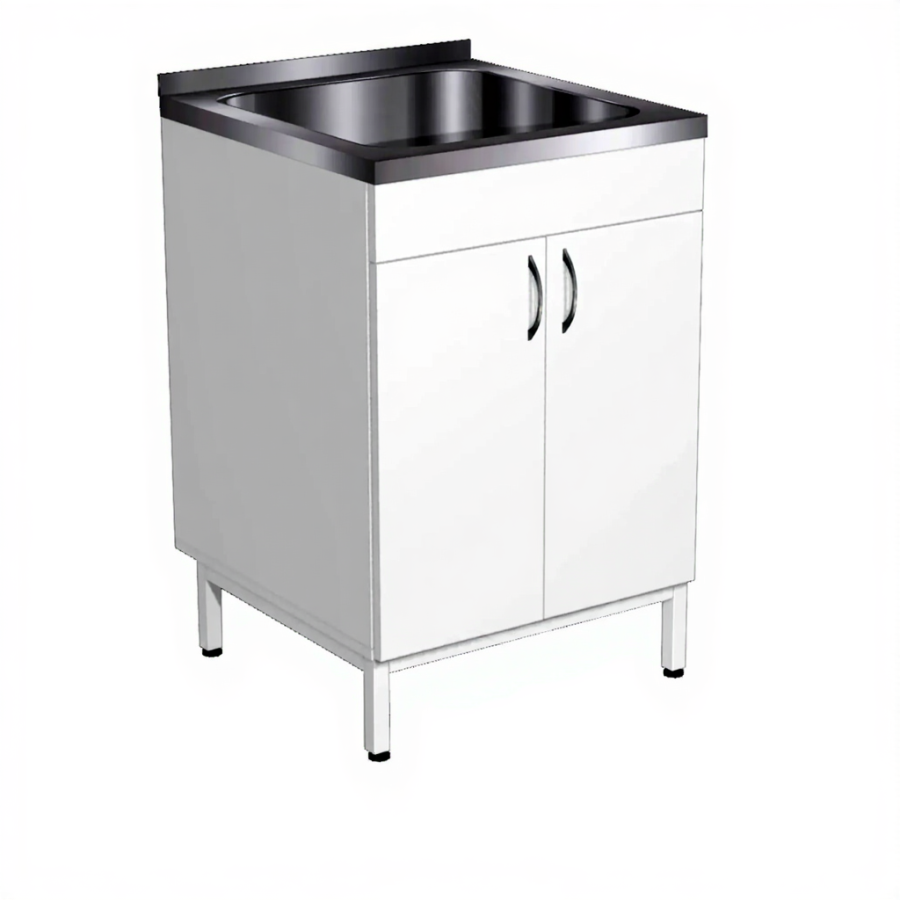 Модуль с мойкой СТм-1 (ЛДСП белый, каркас белый)