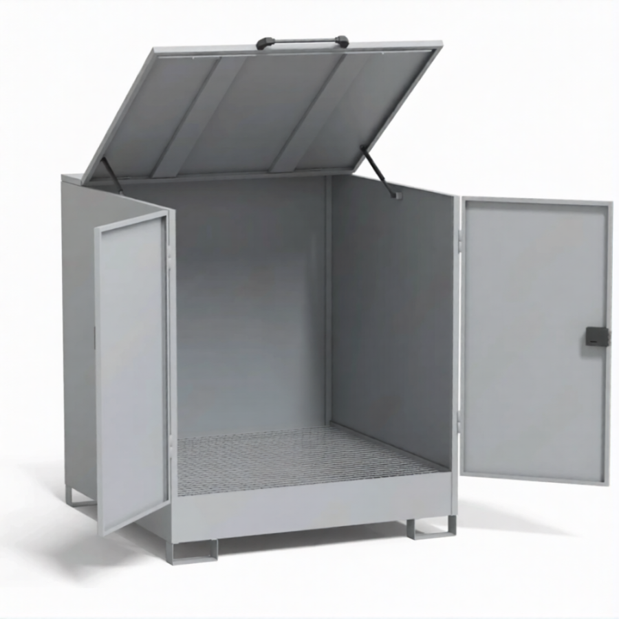 Депо для кубической емкости ДКБ-1350, решетчатый настил, сточный поддон