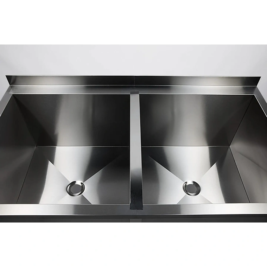 Ванна моечная двухсекционная с бортом ВМС-2/4-Б-ЭН